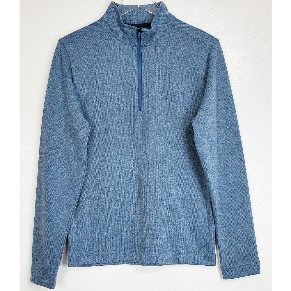 NWT Rhone commuter 1/4 zip long sleeve knit pullover sweater stellar blue marle